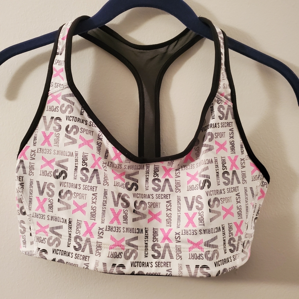 Victoria's Secret White Logo Player Sports Bra